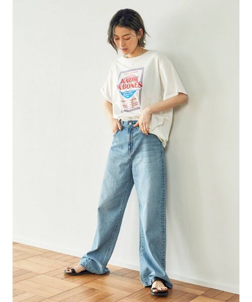 Ungrid(アングリッド)の「ハイウエストオーガニックコットンルーズデニム(デニムパンツ・レディース・アイボリー/ブルー・24inch/25inch/26inch)」の8枚目の写真