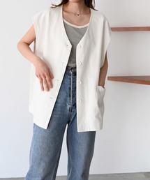 CANAL JEAN | RCW BLUE LABEL(ブルーレーベル) コットンリネンオーバーベスト(その他アウター)