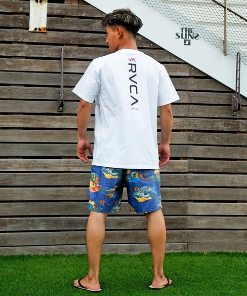【RVCA】バックプリント Tシャツ ラッシュガード★水陸両用◎ RVCA ルーカ メンズ 半袖 Tシャツ バックプリント ラッシュ