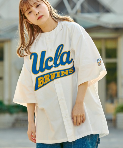 UCLA(ユーシーエルエー)の「WEB限定/UCLAベースボールシャツ(シャツ/ブラウス・メンズ・ホワイト/グリーン/ネイビー・FREE)」の11枚目の写真