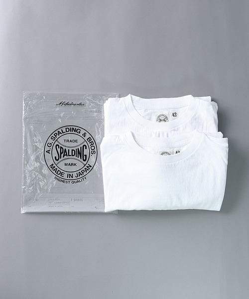 A.G.SPALDING & BROS.(エージースポルディングアンドブロス)の「【 A.G.SPALDING&BROS / エージースポルディング&ブロス 】 COMBED COTTON PACK TEE / コームドコットン丸胴パックTシャツ(Tシャツ/カットソー・メンズ・ライトグレー/ホワイト・38/42/40/36)」の15枚目の写真