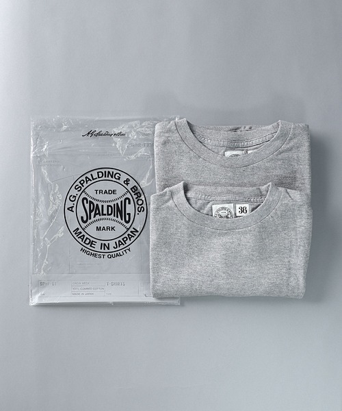 A.G.SPALDING & BROS.(エージースポルディングアンドブロス)の「【 A.G.SPALDING&BROS / エージースポルディング&ブロス 】 COMBED COTTON PACK TEE / コームドコットン丸胴パックTシャツ(Tシャツ/カットソー・メンズ・ライトグレー/ホワイト・38/42/40/36)」の14枚目の写真