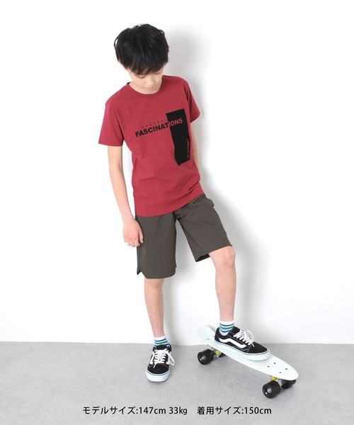 GLAZOS（グラソス）の「OE天竺・縦ロゴプリント半袖Tシャツ（Tシャツ/カットソー・キッズ・ホワイト/ブラック/レッド・130cm/150cm/170cm/140cm/160cm）」の4枚目の写真