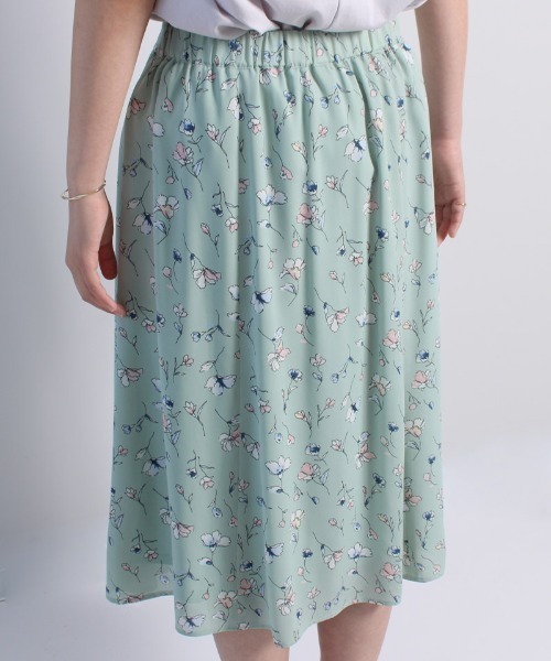 fleur by mint breeze（フルールバイミントブリーズ）の「【M～5L 大きいサイズ】ジョーゼット 花柄 スカート（スカート・レディース・グリーン/ネイビー・L/5L/4L/M/LL/3L）」の11枚目の写真