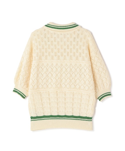 N.（N. Natural Beauty Basic）（エヌエヌナチュラルビューティーベーシック）の「◆アイレットポロニット（ニット/セーター・レディース・ブラック/ホワイト×グリーン/ホワイト×ブラック・MEDIUM）」の10枚目の写真