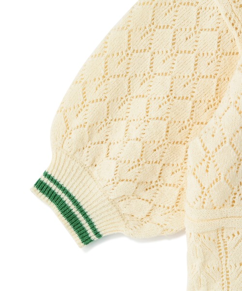 N.（N. Natural Beauty Basic）（エヌエヌナチュラルビューティーベーシック）の「◆アイレットポロニット（ニット/セーター・レディース・ブラック/ホワイト×グリーン/ホワイト×ブラック・MEDIUM）」の13枚目の写真