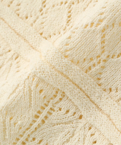 N.（N. Natural Beauty Basic）（エヌエヌナチュラルビューティーベーシック）の「◆アイレットポロニット（ニット/セーター・レディース・ブラック/ホワイト×グリーン/ホワイト×ブラック・MEDIUM）」の5枚目の写真