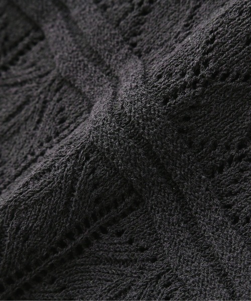 N.（N. Natural Beauty Basic）（エヌエヌナチュラルビューティーベーシック）の「◆アイレットポロニット（ニット/セーター・レディース・ブラック/ホワイト×グリーン/ホワイト×ブラック・MEDIUM）」の9枚目の写真