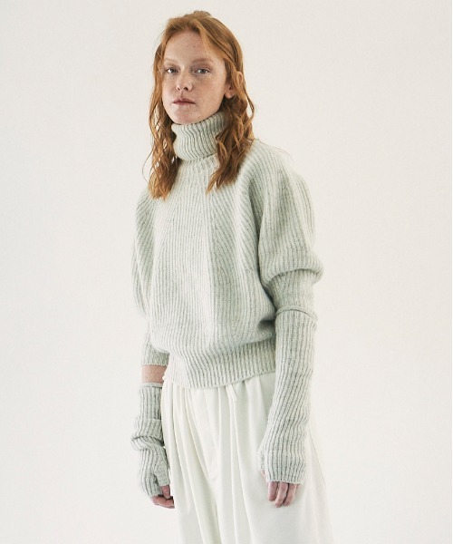 And A(アンドエー)の「unfil アンフィル / royal baby alpaca ribbed-knit turtleneck sweater ロイヤルベビーアルパカ リブニット タートルネックセーター / WWFL-UW129(ニット/セーター・レディース・オフホワイト/ダークブラウン・1)」の3枚目の写真