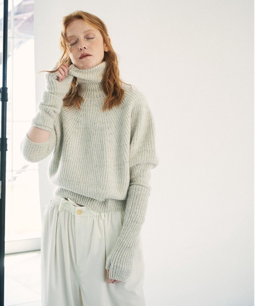 And A(アンドエー)の「unfil アンフィル / royal baby alpaca ribbed-knit turtleneck sweater ロイヤルベビーアルパカ リブニット タートルネックセーター / WWFL-UW129(ニット/セーター・レディース・オフホワイト/ダークブラウン・1)」の14枚目の写真