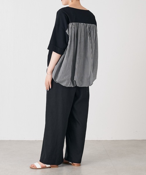 BEARDSLEY（ビアズリー）の「うしろぷっくりカットソー（Tシャツ/カットソー・レディース・ブラック/グレー・FREE）」の5枚目の写真