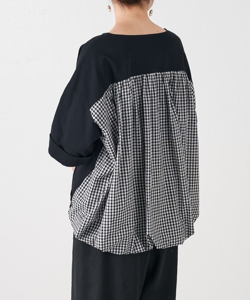 BEARDSLEY（ビアズリー）の「うしろぷっくりカットソー（Tシャツ/カットソー・レディース・ブラック/グレー・FREE）」の14枚目の写真