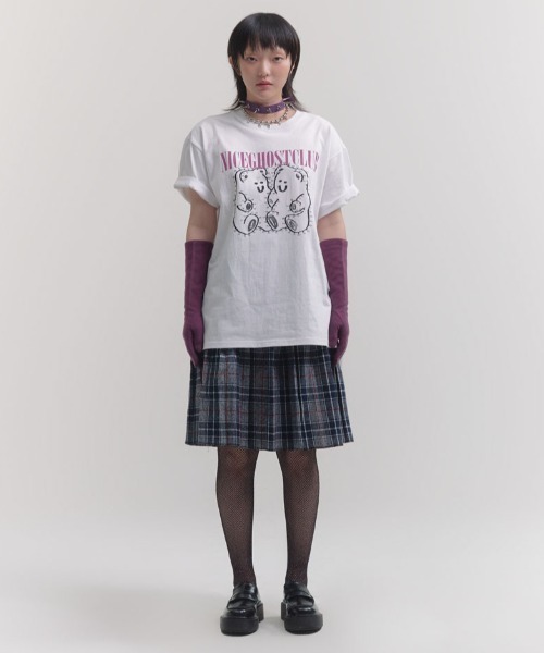 NICE GHOST CLUB(ナイスゴーストクラブ)の「『NICE GHOST CLUB/ナイスゴーストクラブ』NUMBER TRACING DRAWING TEE/フロントグラフィック 半袖Tシャツ(Tシャツ/カットソー・レディース・ホワイト/ブラック/ネイビー・M/L)」の7枚目の写真