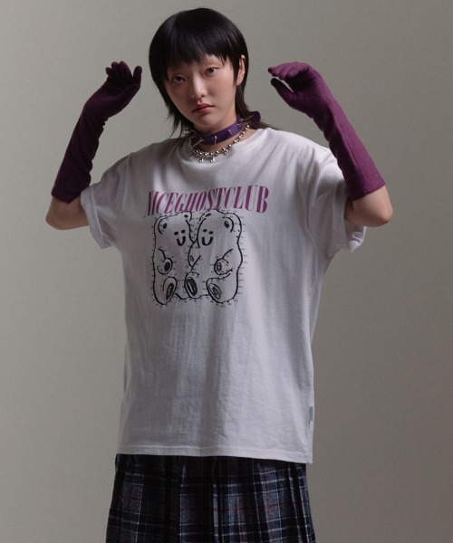NICE GHOST CLUB(ナイスゴーストクラブ)の「『NICE GHOST CLUB/ナイスゴーストクラブ』NUMBER TRACING DRAWING TEE/フロントグラフィック 半袖Tシャツ(Tシャツ/カットソー・レディース・ホワイト/ブラック/ネイビー・M/L)」の10枚目の写真