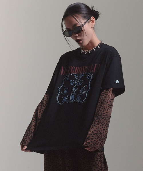 NICE GHOST CLUB(ナイスゴーストクラブ)の「『NICE GHOST CLUB/ナイスゴーストクラブ』NUMBER TRACING DRAWING TEE/フロントグラフィック 半袖Tシャツ(Tシャツ/カットソー・レディース・ホワイト/ブラック/ネイビー・M/L)」の8枚目の写真