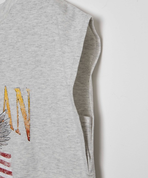 WEGO（ウィゴー）の「WEGO/ヴィンテージライクプリントノースリーブT（タンクトップ・レディース・スミクロ/オートミール・FREE）」の12枚目の写真