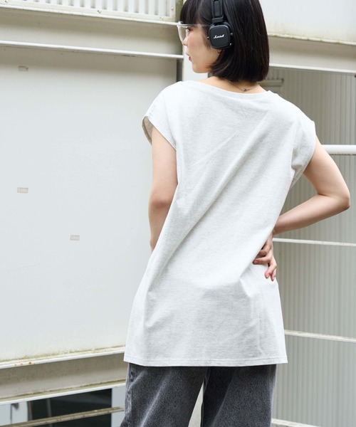 WEGO（ウィゴー）の「WEGO/ヴィンテージライクプリントノースリーブT（タンクトップ・レディース・スミクロ/オートミール・FREE）」の10枚目の写真