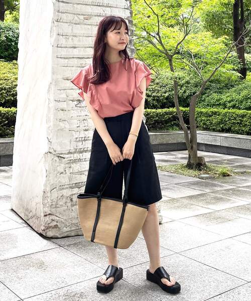 OPAQUE.CLIP（オペークドットクリップ）の「◆ブレードバスケットビッグトートバッグ（トートバッグ・レディース・ブラック/ベージュ・00）」の7枚目の写真