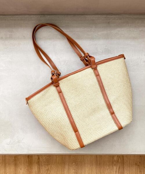 OPAQUE.CLIP（オペークドットクリップ）の「◆ブレードバスケットビッグトートバッグ（トートバッグ・レディース・ブラック/ベージュ・00）」の12枚目の写真