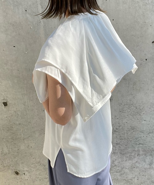 select MOCA by misato（セレクトモカバイミサト）の「スクエアビッグカラーブラウス（シャツ/ブラウス・レディース・ブラック/オフホワイト/インディゴブルー・FREE）」の19枚目の写真