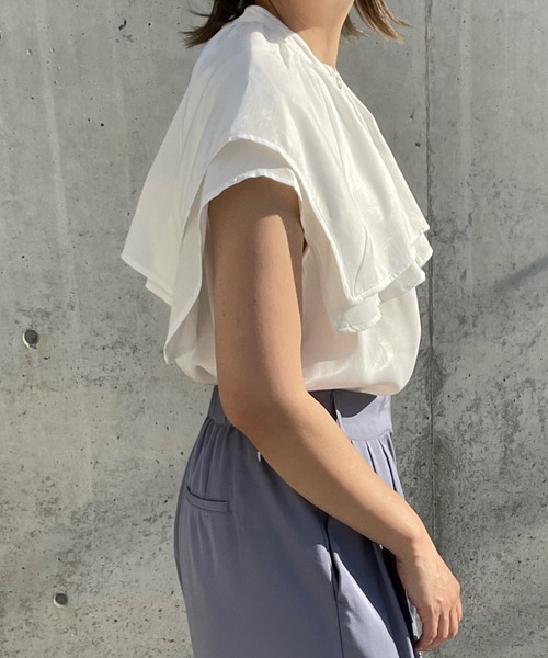 select MOCA by misato（セレクトモカバイミサト）の「スクエアビッグカラーブラウス（シャツ/ブラウス・レディース・ブラック/オフホワイト/インディゴブルー・FREE）」の18枚目の写真