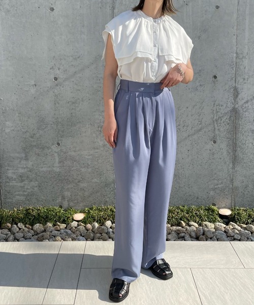 select MOCA by misato（セレクトモカバイミサト）の「スクエアビッグカラーブラウス（シャツ/ブラウス・レディース・ブラック/オフホワイト/インディゴブルー・FREE）」の20枚目の写真