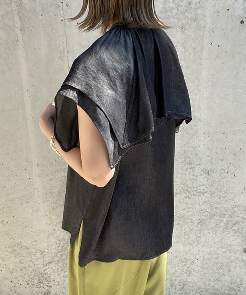 select MOCA by misato（セレクトモカバイミサト）の「スクエアビッグカラーブラウス（シャツ/ブラウス・レディース・ブラック/オフホワイト/インディゴブルー・FREE）」の12枚目の写真