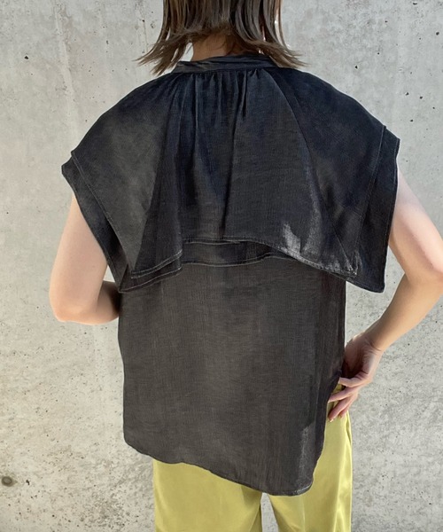 select MOCA by misato（セレクトモカバイミサト）の「スクエアビッグカラーブラウス（シャツ/ブラウス・レディース・ブラック/オフホワイト/インディゴブルー・FREE）」の9枚目の写真