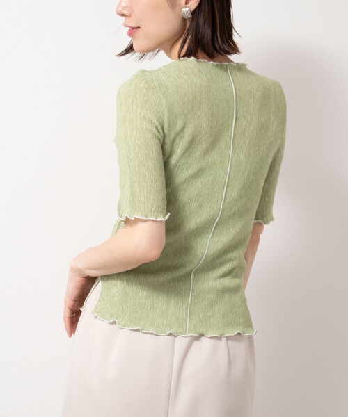 NOLLEY’S Sophi(ノーリーズソフィ)の「2WAYカールマイヤーメローTシャツ(Tシャツ/カットソー・レディース・ブラック/オフホワイト/ライトグリーン・38)」の3枚目の写真
