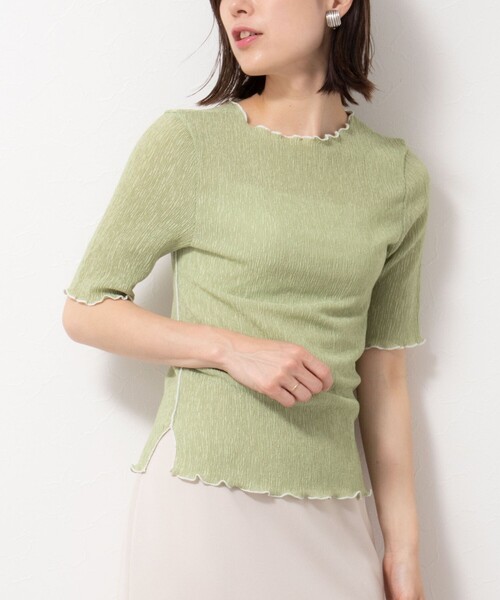 NOLLEY’S Sophi(ノーリーズソフィ)の「2WAYカールマイヤーメローTシャツ(Tシャツ/カットソー・レディース・ブラック/オフホワイト/ライトグリーン・38)」の22枚目の写真