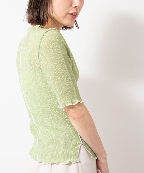 NOLLEY’S Sophi(ノーリーズソフィ)の「2WAYカールマイヤーメローTシャツ(Tシャツ/カットソー・レディース・ブラック/オフホワイト/ライトグリーン・38)」の21枚目の写真