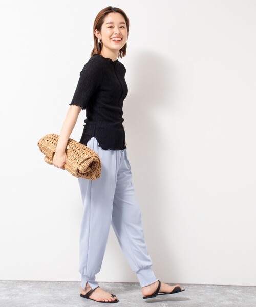 NOLLEY’S Sophi(ノーリーズソフィ)の「2WAYカールマイヤーメローTシャツ(Tシャツ/カットソー・レディース・ブラック/オフホワイト/ライトグリーン・38)」の20枚目の写真