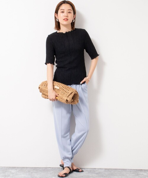 NOLLEY’S Sophi(ノーリーズソフィ)の「2WAYカールマイヤーメローTシャツ(Tシャツ/カットソー・レディース・ブラック/オフホワイト/ライトグリーン・38)」の19枚目の写真
