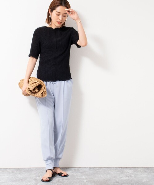 NOLLEY’S Sophi(ノーリーズソフィ)の「2WAYカールマイヤーメローTシャツ(Tシャツ/カットソー・レディース・ブラック/オフホワイト/ライトグリーン・38)」の17枚目の写真