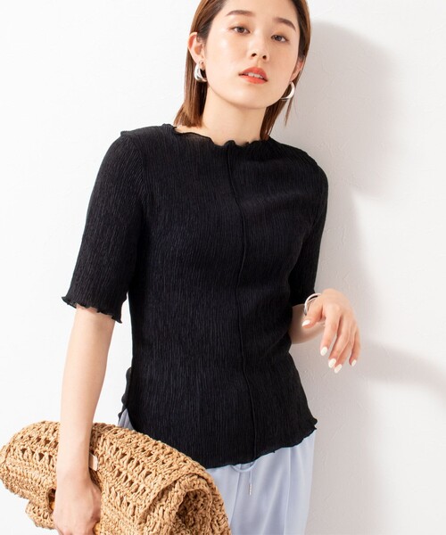NOLLEY’S Sophi(ノーリーズソフィ)の「2WAYカールマイヤーメローTシャツ(Tシャツ/カットソー・レディース・ブラック/オフホワイト/ライトグリーン・38)」の16枚目の写真