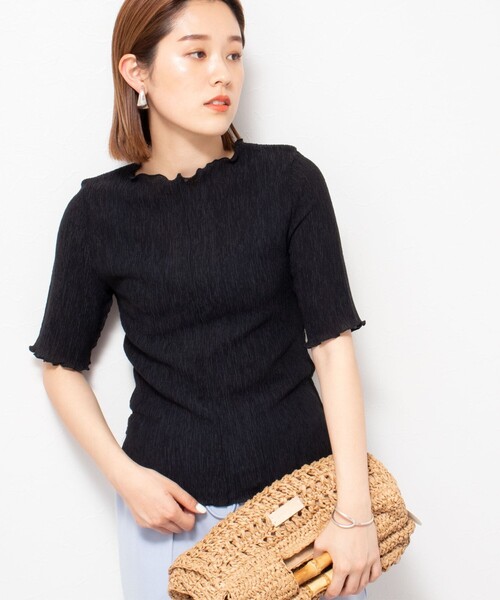 NOLLEY’S Sophi(ノーリーズソフィ)の「2WAYカールマイヤーメローTシャツ(Tシャツ/カットソー・レディース・ブラック/オフホワイト/ライトグリーン・38)」の14枚目の写真
