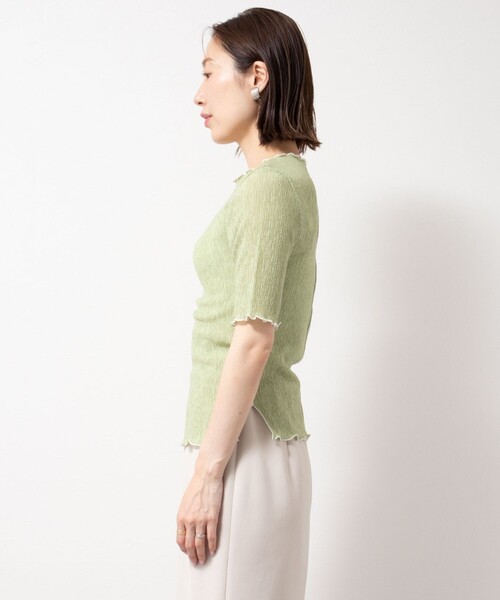 NOLLEY’S Sophi(ノーリーズソフィ)の「2WAYカールマイヤーメローTシャツ(Tシャツ/カットソー・レディース・ブラック/オフホワイト/ライトグリーン・38)」の12枚目の写真