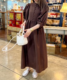 クルミボタンボリュームワンピース/【WEB/EC限定商品】