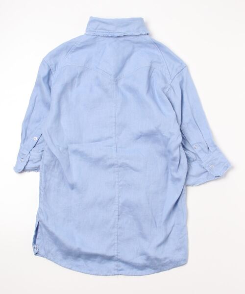 FranCisT_MOR.K.S.（フランシストモークス）の「FranCisT_MOR.K.S./フランシストモークス/5分袖 麻シャツ（シャツ/ブラウス・メンズ・サックスブルー・2）」の2枚目の写真