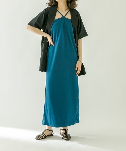 mystic（ミスティック）の「Vキャミワンピース（ワンピース・レディース・オフホワイト/ブラック/ブルー・1/2）」の13枚目の写真