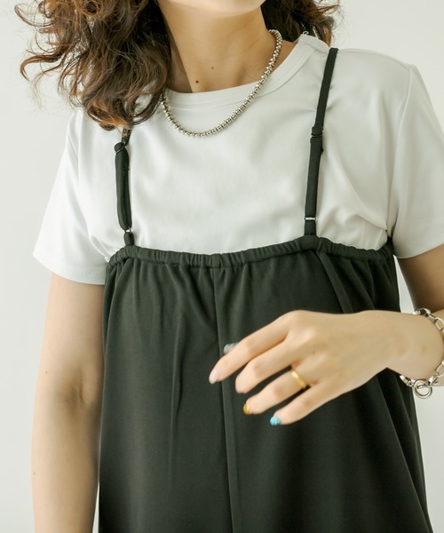 mystic（ミスティック）の「Vキャミワンピース（ワンピース・レディース・オフホワイト/ブラック/ブルー・1/2）」の6枚目の写真