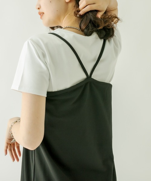 mystic（ミスティック）の「Vキャミワンピース（ワンピース・レディース・オフホワイト/ブラック/ブルー・1/2）」の16枚目の写真