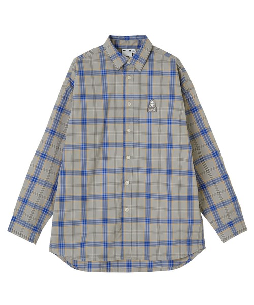X-girl(エックスガール)の「PLAID FACE EMBOROIDERY SHIRT(シャツ/ブラウス・レディース・ベージュ/グレー/ブルー・S/M)」の9枚目の写真