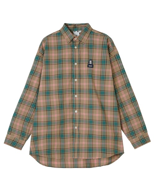 X-girl(エックスガール)の「PLAID FACE EMBOROIDERY SHIRT(シャツ/ブラウス・レディース・ベージュ/グレー/ブルー・S/M)」の18枚目の写真