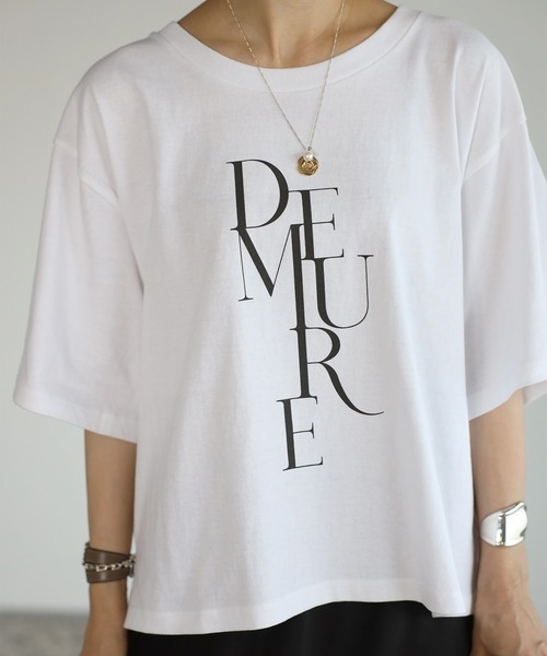 Bonjour Sagan(ボンジュールサガン)の「DEMUREプリントTシャツ(Tシャツ/カットソー・レディース・ホワイト/ベージュ・FREE)」の8枚目の写真