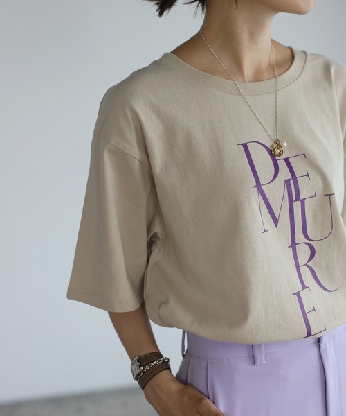 Bonjour Sagan(ボンジュールサガン)の「DEMUREプリントTシャツ(Tシャツ/カットソー・レディース・ホワイト/ベージュ・FREE)」の22枚目の写真