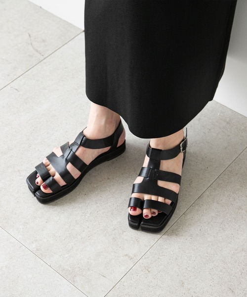 rectangle（レクタングル）の「足袋グルカサンダル（サンダル・レディース・ブラック/アイボリー・MEDIUM/LARGE/SMALL）」の14枚目の写真