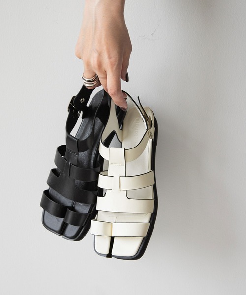 rectangle（レクタングル）の「足袋グルカサンダル（サンダル・レディース・ブラック/アイボリー・MEDIUM/LARGE/SMALL）」の8枚目の写真