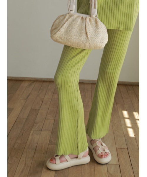 AMAIL（アマイル）の「Good style rib cafeset（タンクトップ・レディース・ベージュ/ライム・FREE）」の6枚目の写真