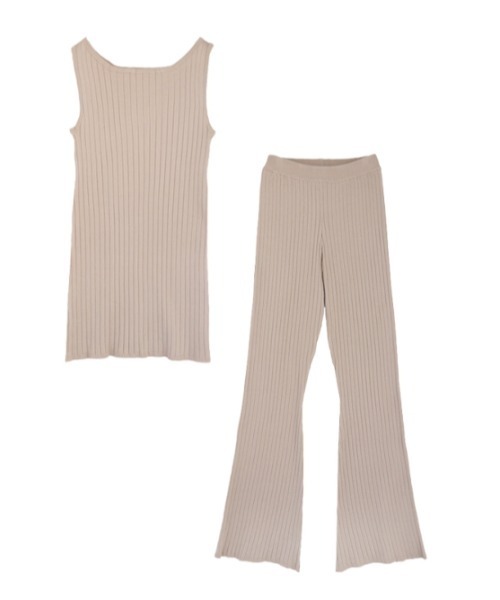 AMAIL（アマイル）の「Good style rib cafeset（タンクトップ・レディース・ベージュ/ライム・FREE）」の13枚目の写真